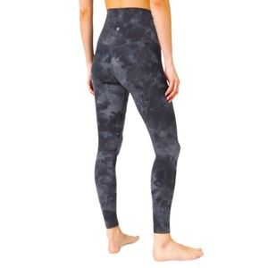 High-Waist Tie-Dye Performance Leggings - Black